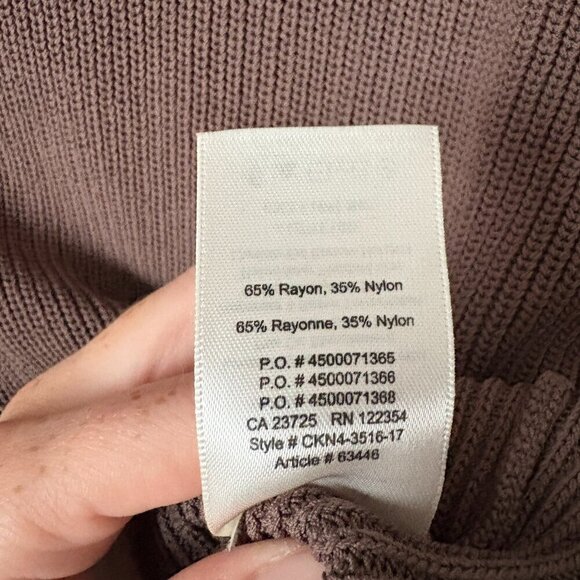 Aritzia Wilfred Scalloped Crew Neck Sweater Brown Size Small - Picture 6 of 6